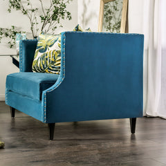 Azuletti Dark Teal/Apple Green Loveseat - Ornate Home