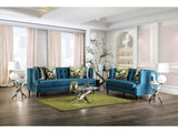 Azuletti Dark Teal/Apple Green Sofa & Loveseat - Ornate Home