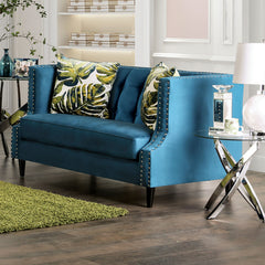Azuletti Dark Teal/Apple Green Sofa & Loveseat - Ornate Home