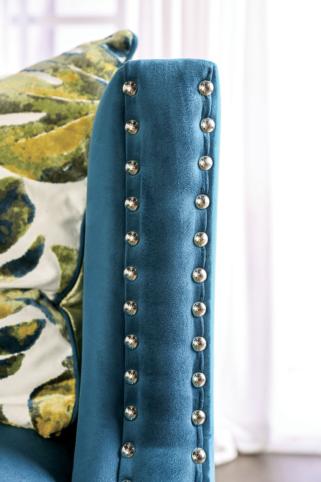 Azuletti Dark Teal/Apple Green Sofa - Ornate Home