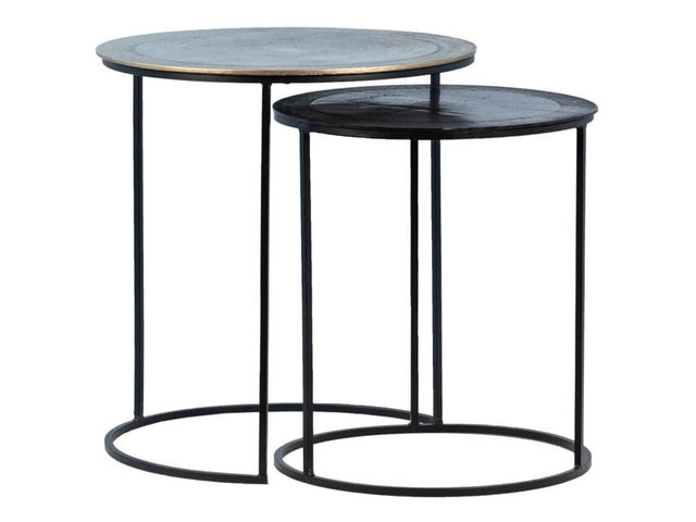 Azure Black/Antique Brass Nesting Tables - Ornate Home