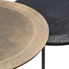 Azure Black/Antique Brass Nesting Tables - Ornate Home