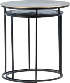 Azure Black/Antique Brass Nesting Tables - Ornate Home