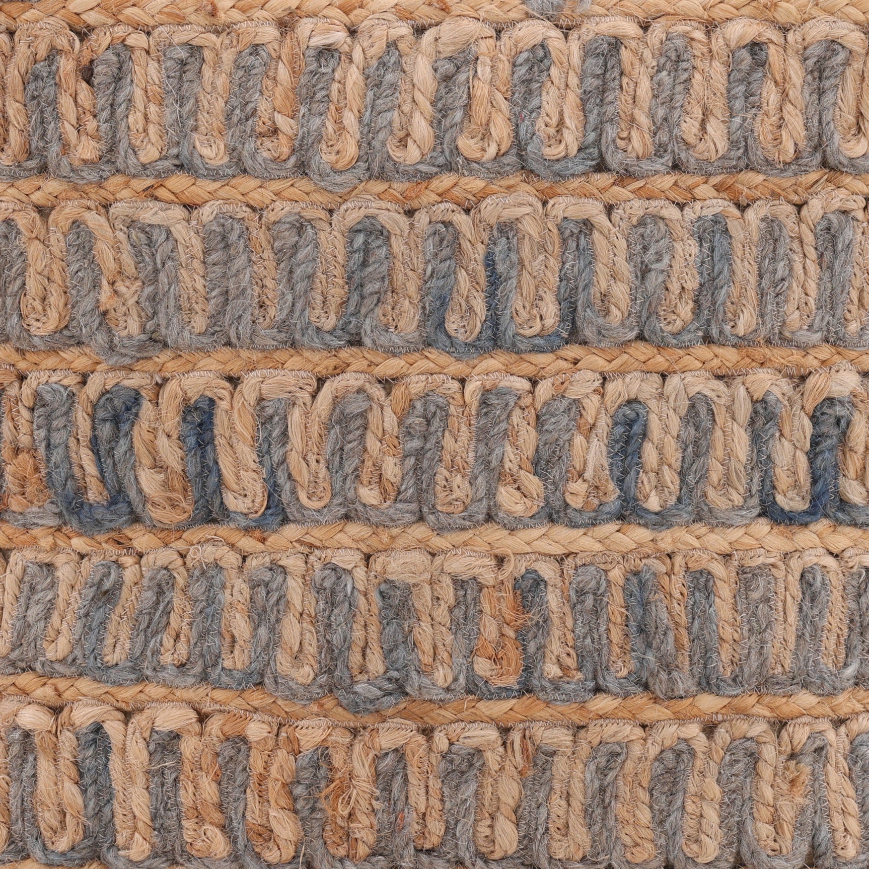 Azure Blue/Natural Pouf - Ornate Home