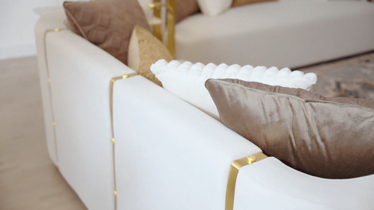 Azure Imperial White/Gold Sofa / HD-3156 - Ornate Home