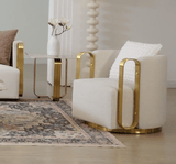 Azure Imperial White/Gold Chair / HD-C3156 - Ornate Home