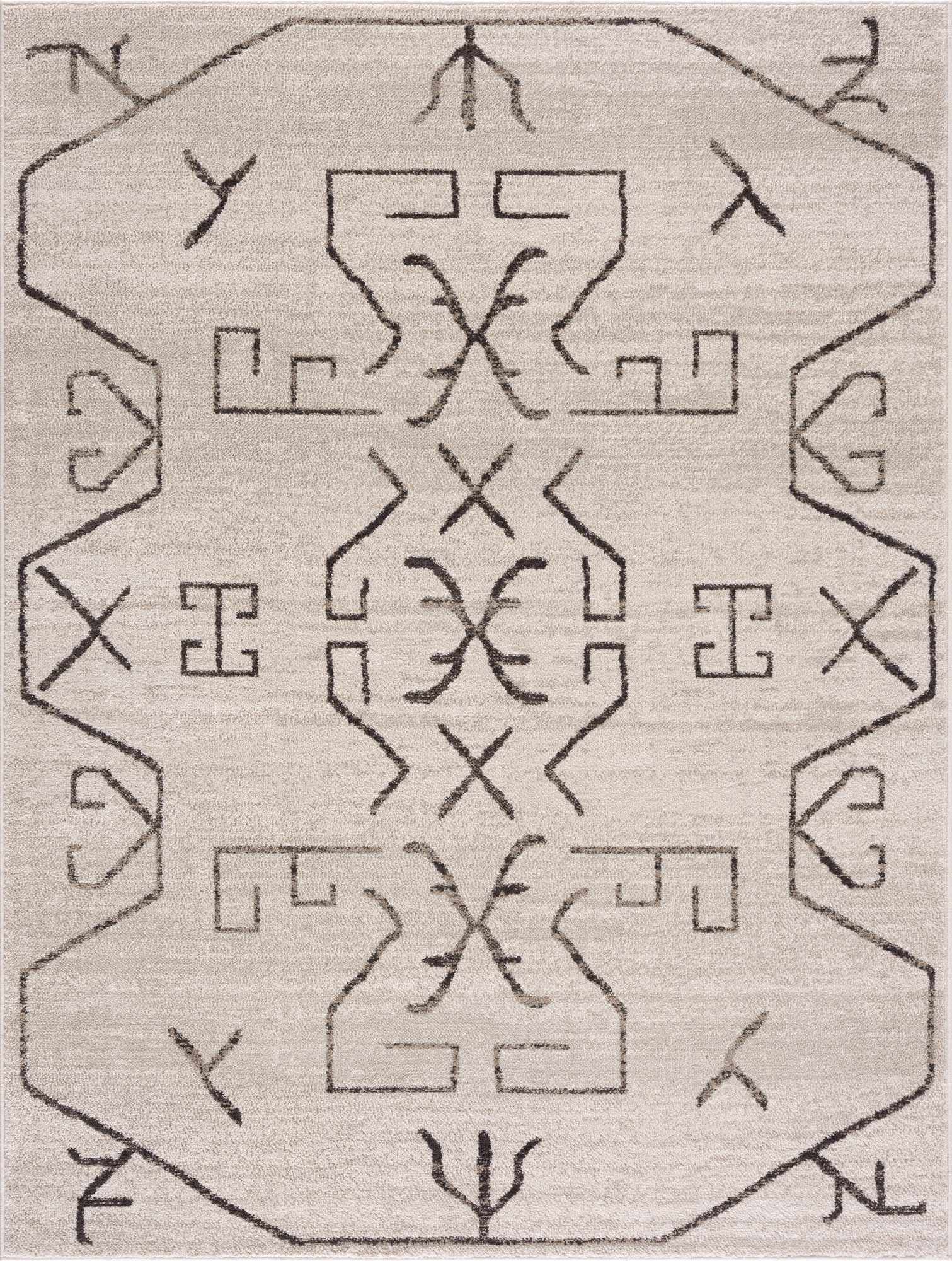 Azzan Cream & Charcoal Area Rug - Clearance - Ornate Home