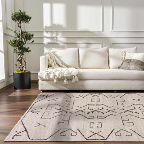 Azzan Cream & Charcoal Area Rug - Clearance - Ornate Home