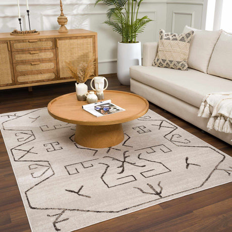 Azzan Cream & Charcoal Area Rug - Clearance - Ornate Home