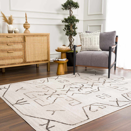 Azzan Cream & Charcoal Area Rug - Clearance - Ornate Home