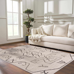 Azzan Cream & Charcoal Area Rug - Clearance - Ornate Home
