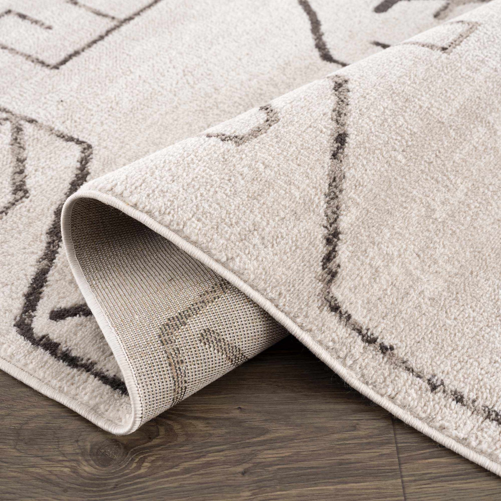 Azzan Cream & Charcoal Area Rug - Clearance - Ornate Home