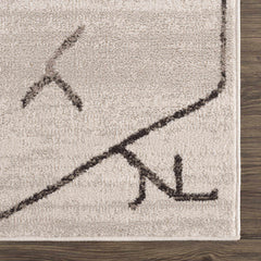 Azzan Cream & Charcoal Area Rug - Clearance - Ornate Home