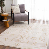 Azzan Cream & Gold Area Rug - Clearance - Ornate Home