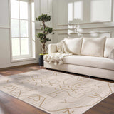 Azzan Cream & Gold Area Rug - Clearance - Ornate Home