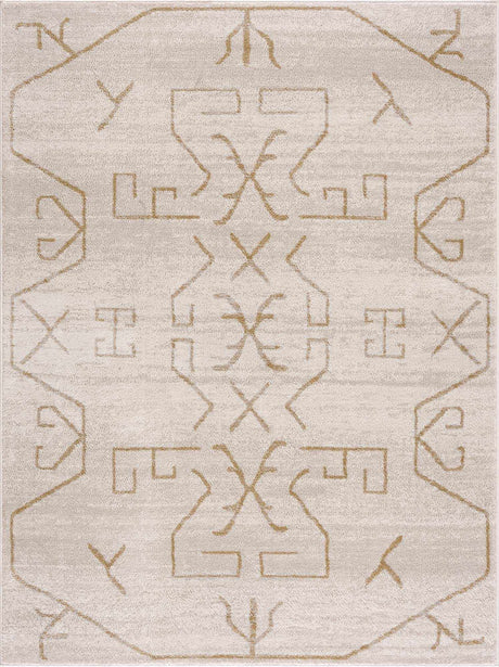 Azzan Cream & Gold Area Rug - Clearance - Ornate Home