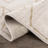 Azzan Cream & Gold Area Rug - Clearance - Ornate Home