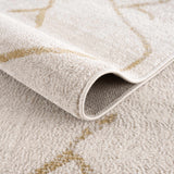 Azzan Cream & Gold Area Rug - Clearance - Ornate Home