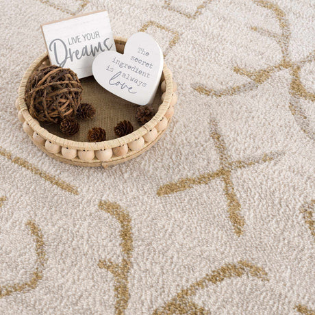 Azzan Cream & Gold Area Rug - Clearance - Ornate Home