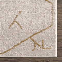 Azzan Cream & Gold Area Rug - Clearance - Ornate Home