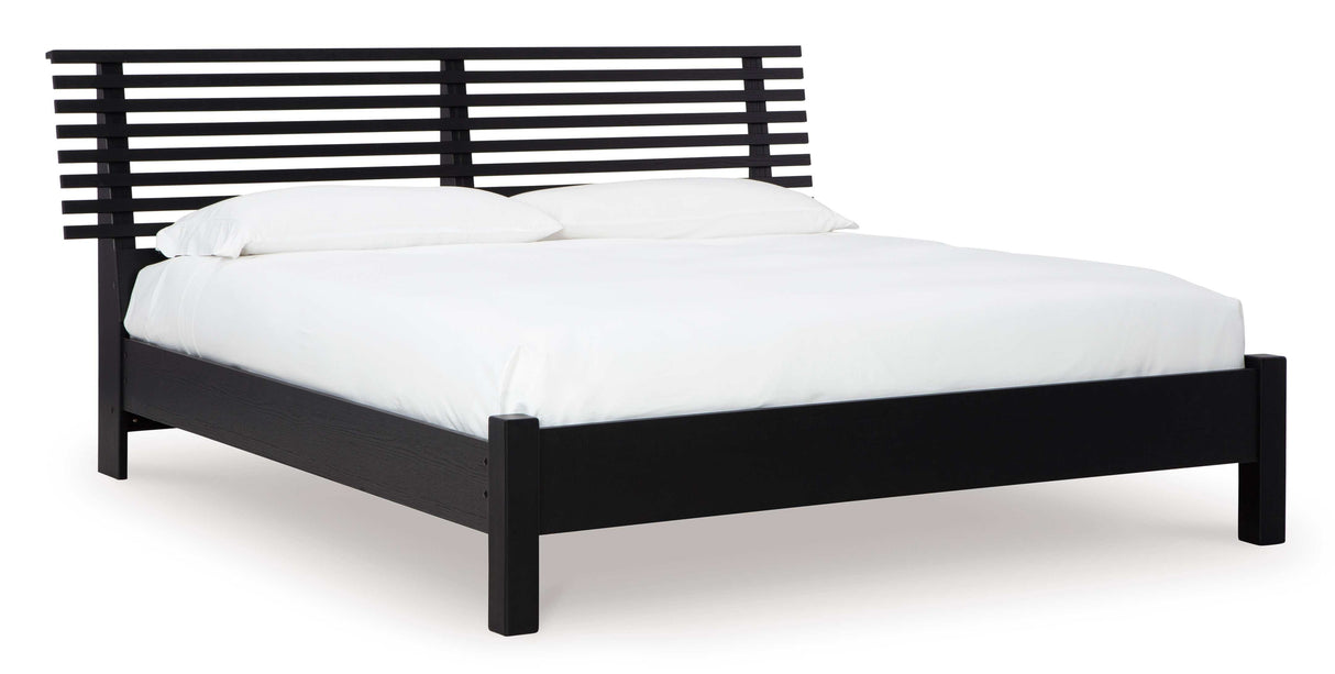 Danziar Black King Slat Panel Bed - Ornate Home