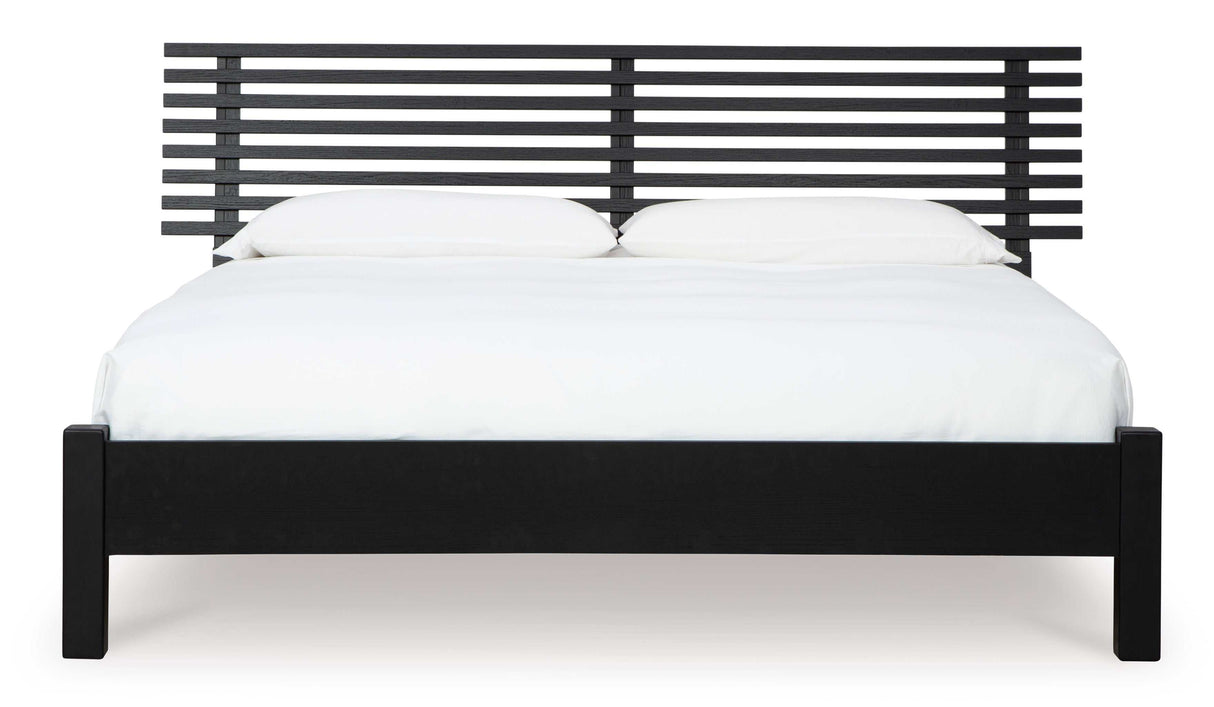 Danziar Black King Slat Panel Bed - Ornate Home