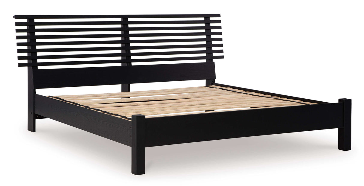 Danziar Black King Slat Panel Bed - Ornate Home