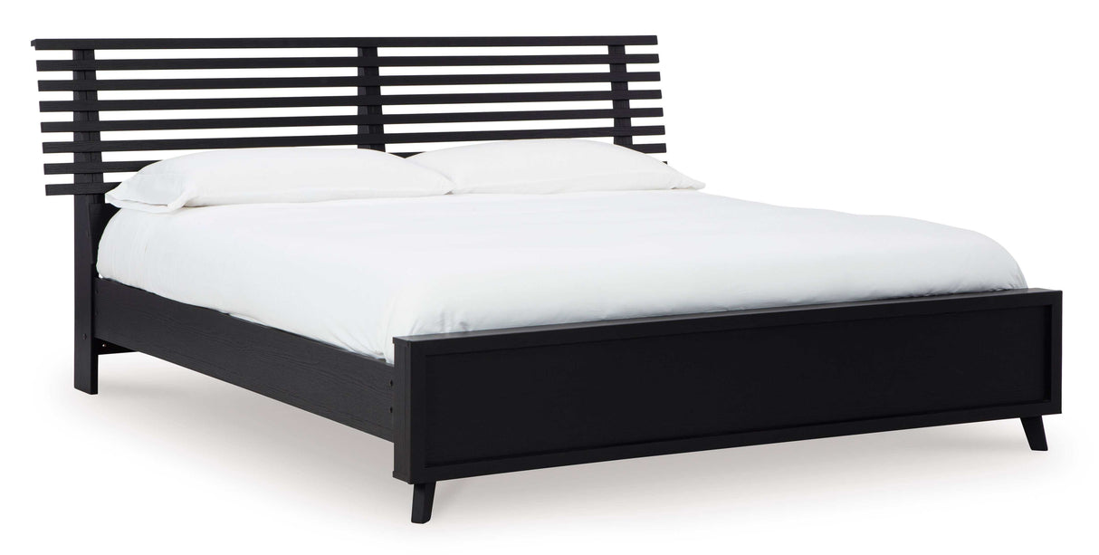 Danziar Black Queen Slat Panel Bed - Ornate Home