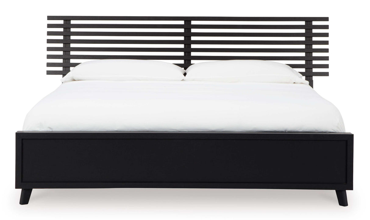 Danziar Black King Slat Panel Bed - Ornate Home