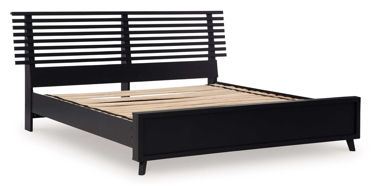 Danziar Black Queen Slat Panel Bed - Ornate Home