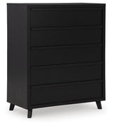 Danziar Black Dresser, Chest and Nightstand