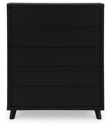 Danziar Black Dresser, Chest and Nightstand