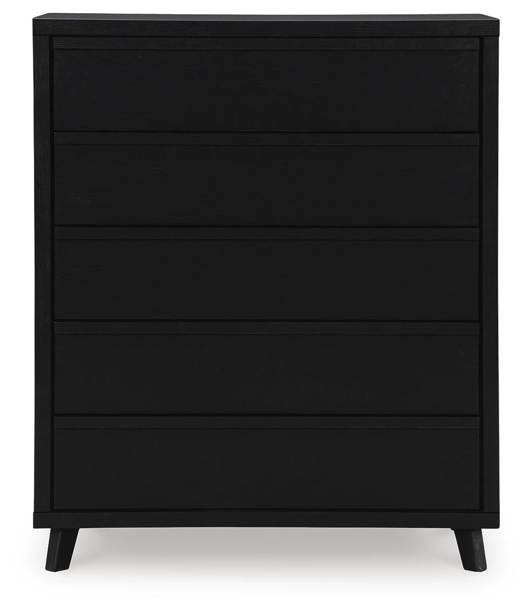 Danziar Black Dresser, Chest and Nightstand