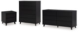 Danziar Black Dresser, Chest and Nightstand