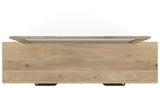 Brozmont Tan Full Panel Platform Bed, Dresser and Mirror (Online Special Price)