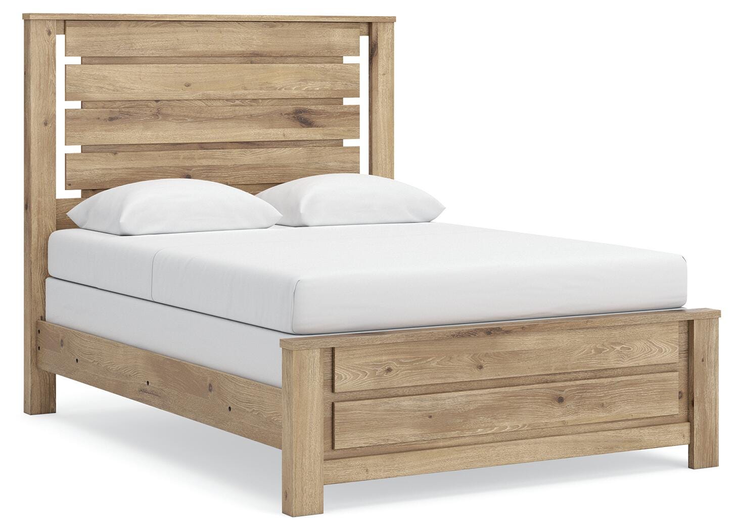 Brozmont Tan Queen Panel Bed, Dresser and Mirror