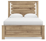 Brozmont Tan Queen Panel Bed, Dresser and Mirror