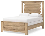 Brozmont Tan Full Panel Bed, Dresser and Mirror