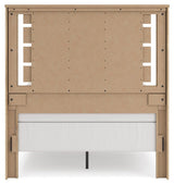 Brozmont Tan Full Panel Bed, Dresser and Mirror