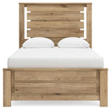 Brozmont Tan Full Panel Bed, Dresser and Mirror