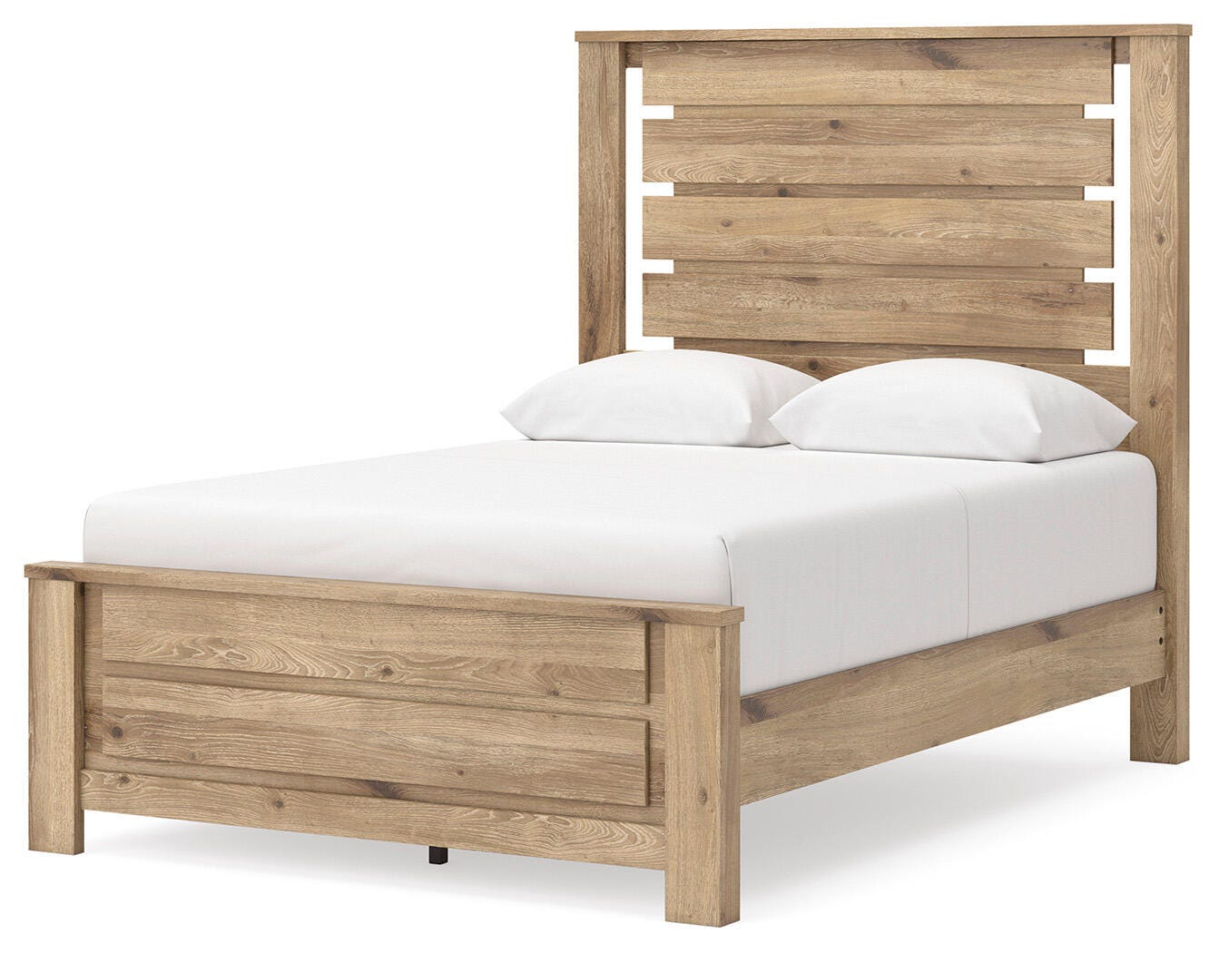 Brozmont Tan Full Panel Platform Bed, Dresser and Mirror (Online Special Price)
