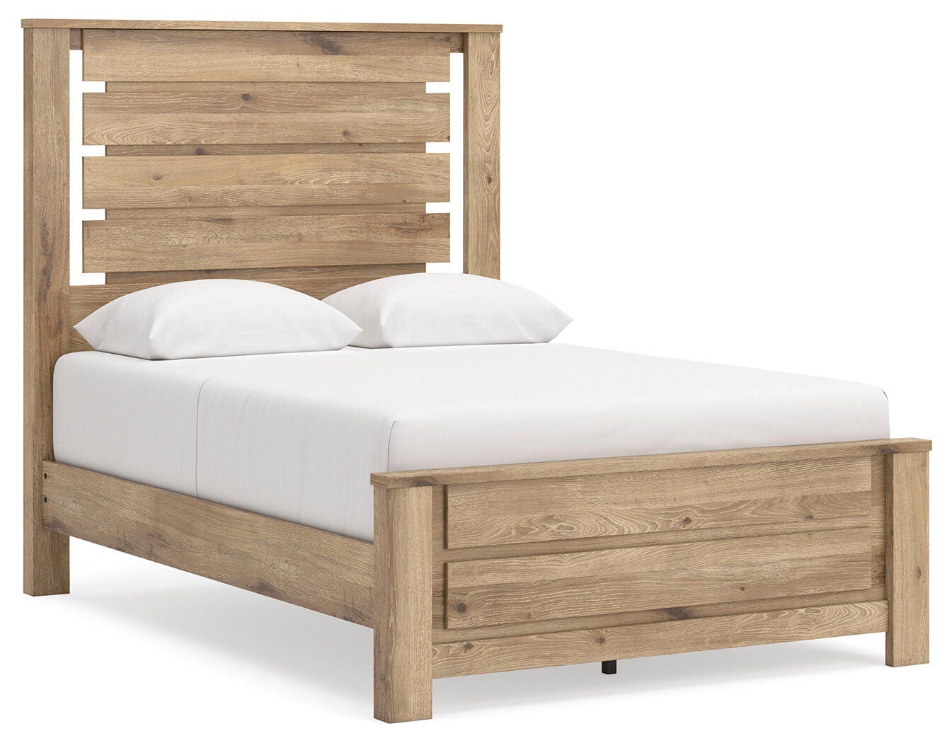 Brozmont Tan Full Panel Platform Bed, Dresser and Mirror (Online Special Price)