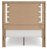 Brozmont Tan Full Panel Platform Bed, Dresser and Mirror (Online Special Price)