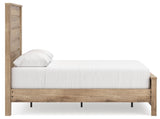 Brozmont Tan Full Panel Platform Bed, Dresser and Mirror (Online Special Price)