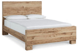 Hyanna Tan Brown Queen Panel Bed and Nightstand