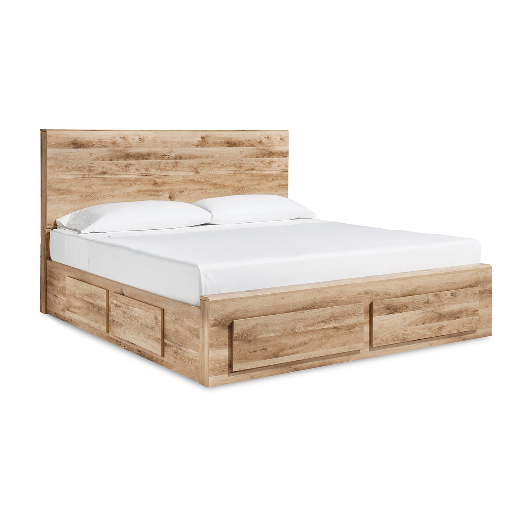 Hyanna Tan Brown King Panel Bed, 2 Chests and 2 Nightstands (Online Special Price)