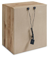Hyanna Tan Brown Queen Panel Bed and Nightstand