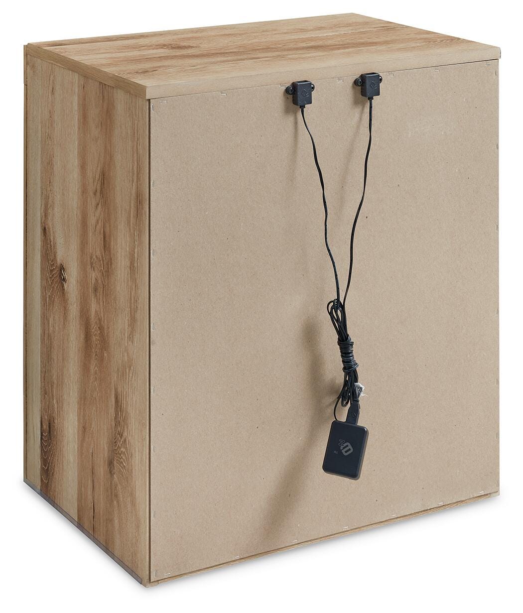 Hyanna Tan Brown Queen Panel Bed and Nightstand