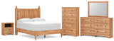 Aleaport Warm Brown Full Panel Bed, Dresser, Mirror, Chest and Nightstand