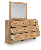 Aleaport Warm Brown Full Panel Bed, Dresser, Mirror, Chest and Nightstand